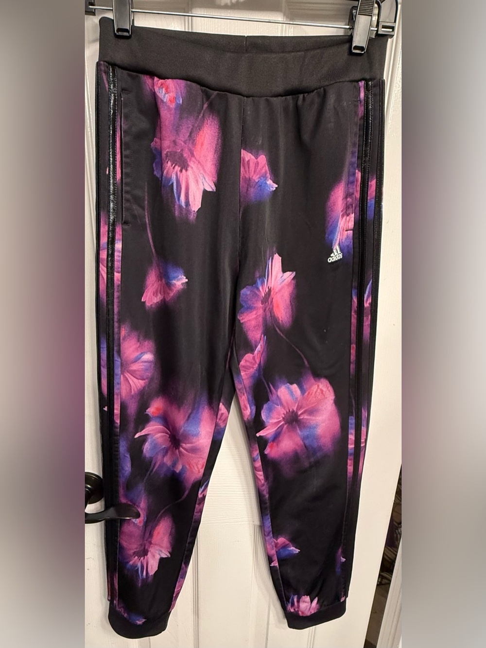adidas floral tricot joggers girls size 16